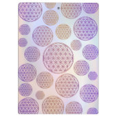 Blume des Lebens / Blume des Lebens - Muster viole Klemmbrett (Rückseite)