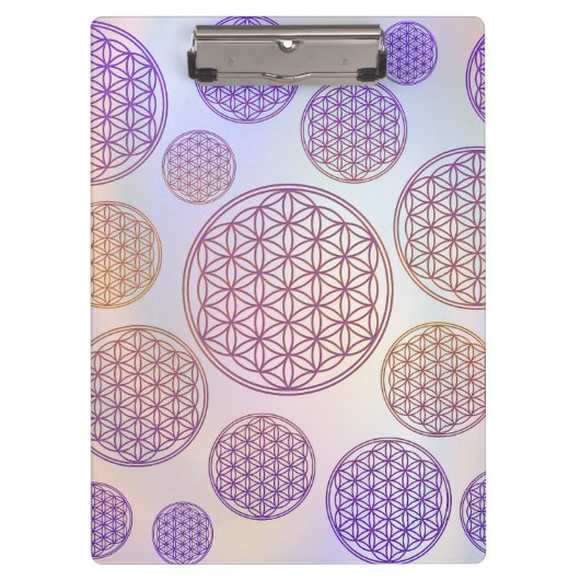 Blume des Lebens / Blume des Lebens - Muster viole Klemmbrett (Vorderseite)