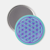 Blume des Lebens / Blume des Lebens | Rosa blau Magnet (Vorderseite/Rückseite)