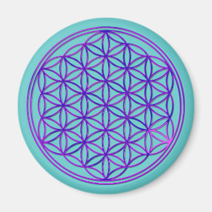 Blume des Lebens / Blume des Lebens   Rosa blau Magnet