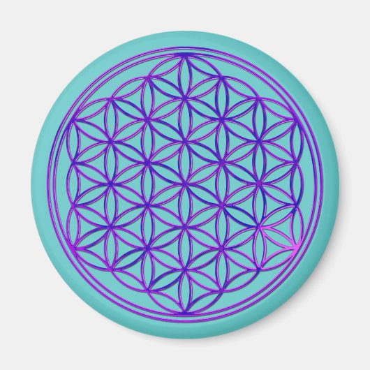 Blume des Lebens / Blume des Lebens | Rosa blau Magnet (Vorne)