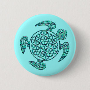 Blume des Lebens / Blume des Lebens Schildkröte Button