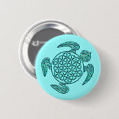 Blume des Lebens / Blume des Lebens Schildkröte Button (Vorne & Hinten)