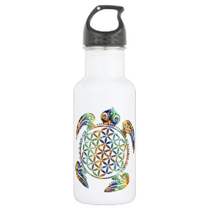 Blume des Lebens / Blume des Lebens - Schildkröte Edelstahlflasche