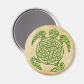 Blume des Lebens / Blume des Lebens - Schildkröte Magnet (Vorderseite/Rückseite)