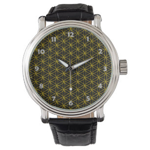 Blume des Lebens / Blume des Lebens - Silbermuster Armbanduhr