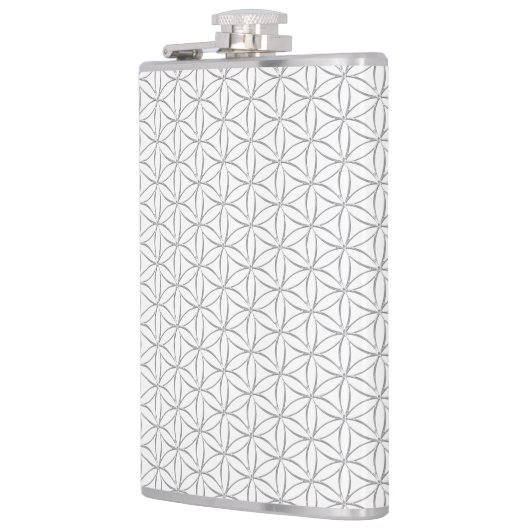 Blume des Lebens / Blume des Lebens - Silbermuster Flachmann (Links)