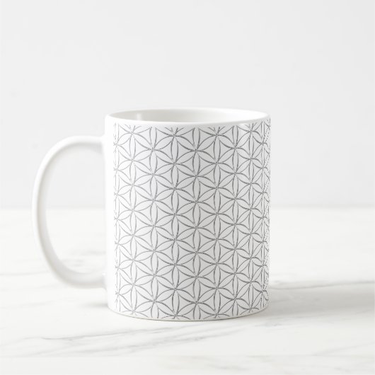 Blume des Lebens / Blume des Lebens - Silbermuster Kaffeetasse (Links)