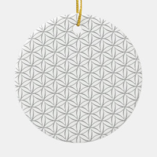 Blume des Lebens / Blume des Lebens - Silbermuster Keramik Ornament