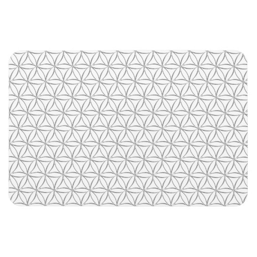 Blume des Lebens / Blume des Lebens - Silbermuster Magnet (Horizontal)