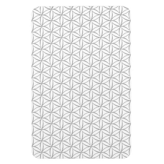 Blume des Lebens / Blume des Lebens - Silbermuster Magnet (Vertikal)