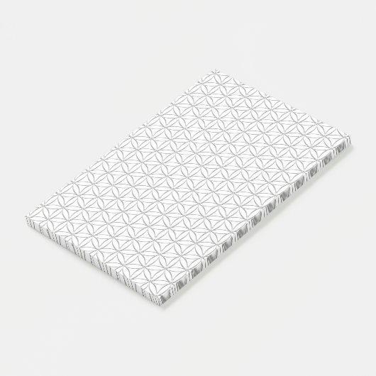 Blume des Lebens / Blume des Lebens - Silbermuster Post-it Klebezettel (angewinkelt)