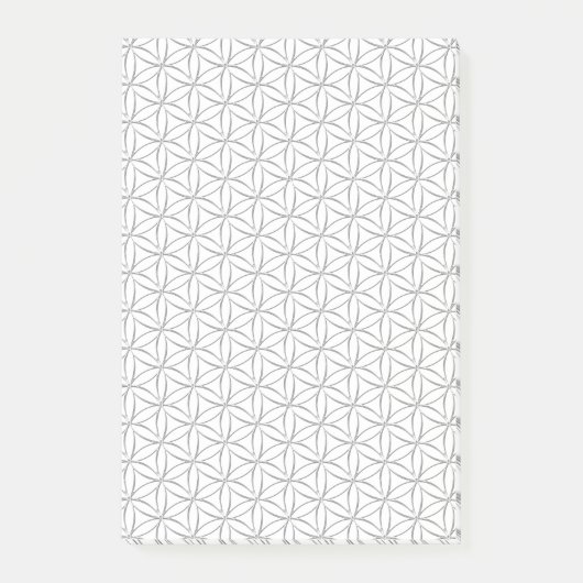 Blume des Lebens / Blume des Lebens - Silbermuster Post-it Klebezettel (Vorderseite)