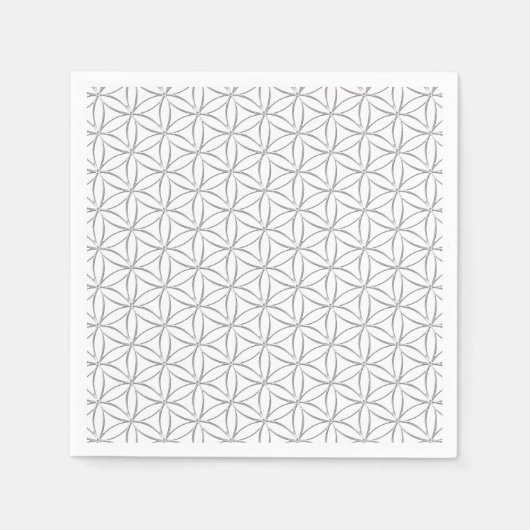Blume des Lebens / Blume des Lebens - Silbermuster Serviette (Vorderseite)