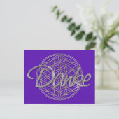 Blume des Lebens / Blume des Lebens | Silberviolet Postkarte (Stehend Vorderseite)