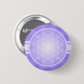 Blume des Lebens / Blume des Lebens - weißes Trans Button (Vorne & Hinten)