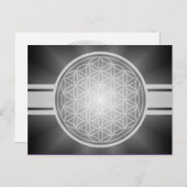 Blume des Lebens / Blume des Lebens - weißes Trans Postkarte (Vorne/Hinten)