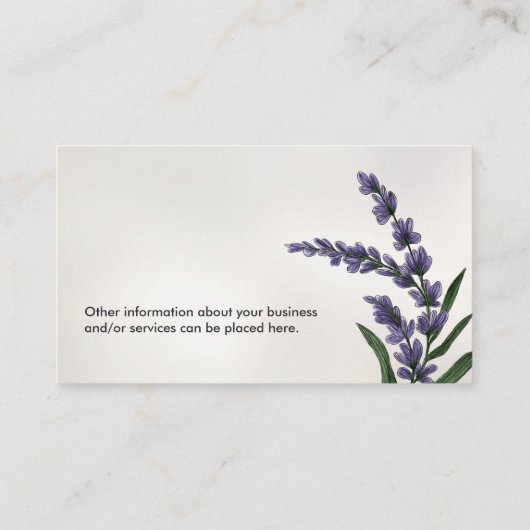 Blume des Lebens Blumenzitat Visitenkarte (Rückseite)