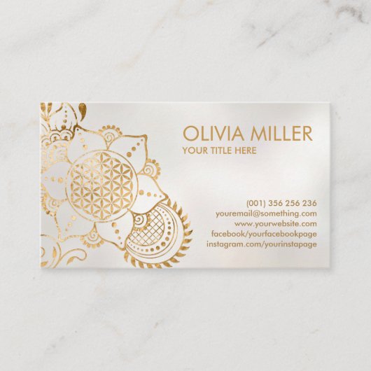 Blume des Lebens Blumenzitat Visitenkarte (Vorderseite)