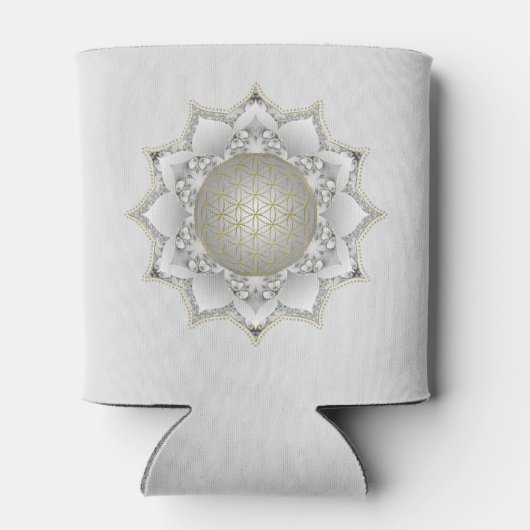 Blume des Lebens - Blüten Mandala 1 Dosenkühler (Rückseite)