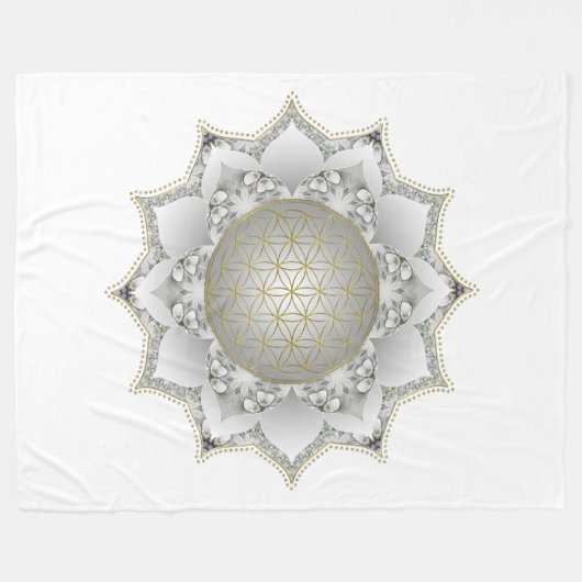 Blume des Lebens - Blüten Mandala 1 Fleecedecke (Vorderseite (Horizontal))