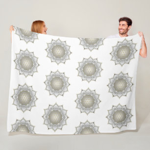 Blume des Lebens - Blüten Mandala 1 Fleecedecke
