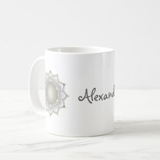 Blume des Lebens - Blüten Mandala 1 Kaffeetasse (Vorderseite Links)