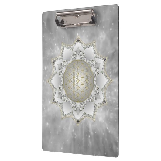 Blume des Lebens - Blüten Mandala 1 Klemmbrett (Links)