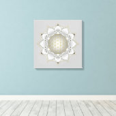 Blume des Lebens - Blüten Mandala 1 Leinwanddruck (Insitu (Holzboden))