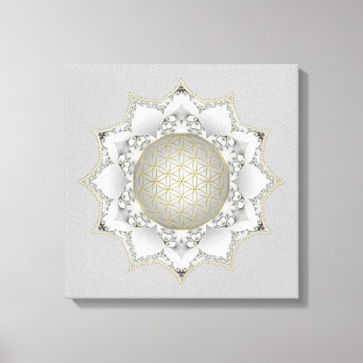 Blume des Lebens - Blüten Mandala 1 Leinwanddruck (Vorderseite)