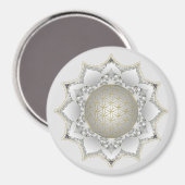 Blume des Lebens - Blüten Mandala 1 Magnet (Vorderseite/Rückseite)