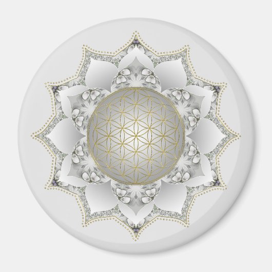 Blume des Lebens - Blüten Mandala 1 Magnet (Vorne)