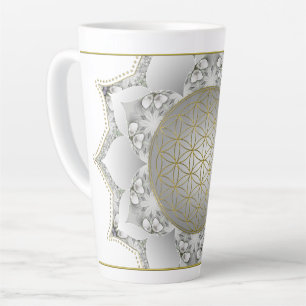 Blume des Lebens - Blüten Mandala 1 Milchtasse