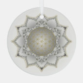Blume des Lebens - Blüten Mandala 1 Ornament Aus Glas (Rückseite)