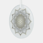 Blume des Lebens - Blüten Mandala 1 Ornament Aus Glas (Vorderseite links)