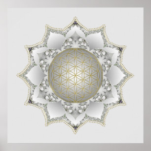 Blume des Lebens - Blüten Mandala 1 Poster