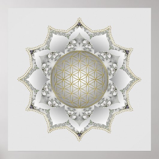 Blume des Lebens - Blüten Mandala 1 Poster (Vorne)