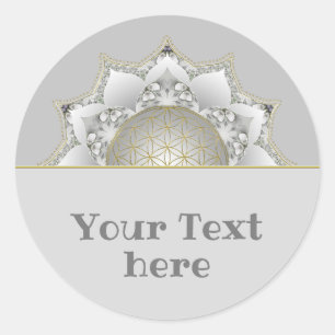 Blume des Lebens - Blüten Mandala 1 Runder Aufkleber