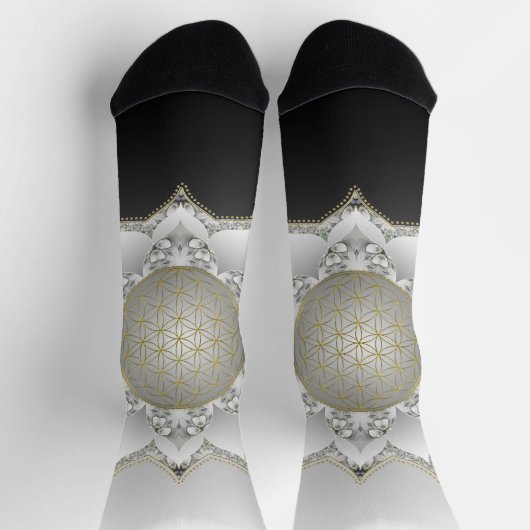 Blume des Lebens - Blüten Mandala 1 Socken (Oben)