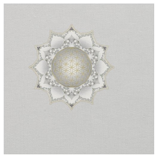 Blume des Lebens - Blüten Mandala 1 Stoff (Nahaufnahme)