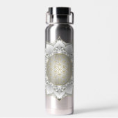 Blume des Lebens - Blüten Mandala 1 Trinkflasche (Rückseite)