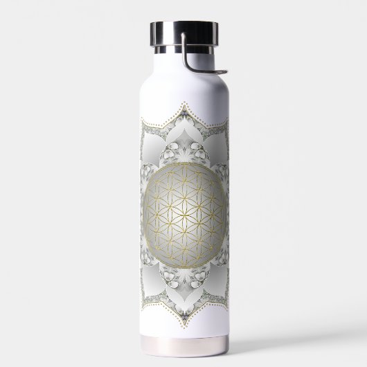 Blume des Lebens - Blüten Mandala 1 Trinkflasche (Links)