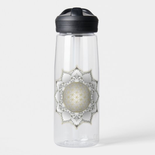 Blume des Lebens - Blüten Mandala 1 Trinkflasche (Vorne)