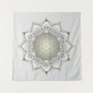 Blume des Lebens - Blüten Mandala 1 Wandteppich