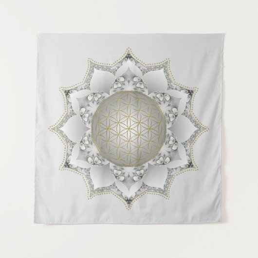 Blume des Lebens - Blüten Mandala 1 Wandteppich (Vorderseite)