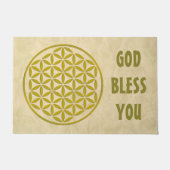 Blume des Lebens - Briefmarke Gold + Ihr Rückgrat. Fußmatte (Vorderseite)