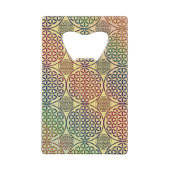 Blume des Lebens - Briefmarke Grunge Muster 1 Geldbeutel Flaschenöffner (Vorderseite)