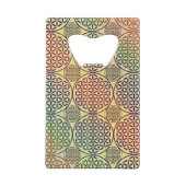 Blume des Lebens - Briefmarke Grunge Muster 1 Geldbeutel Flaschenöffner (Rückseite)