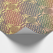 Blume des Lebens - Briefmarke Grunge Muster 1 Geschenkpapier (Ecke)