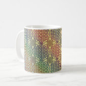 Blume des Lebens - Briefmarke Grunge Muster 1 Kaffeetasse (Vorderseite Links)